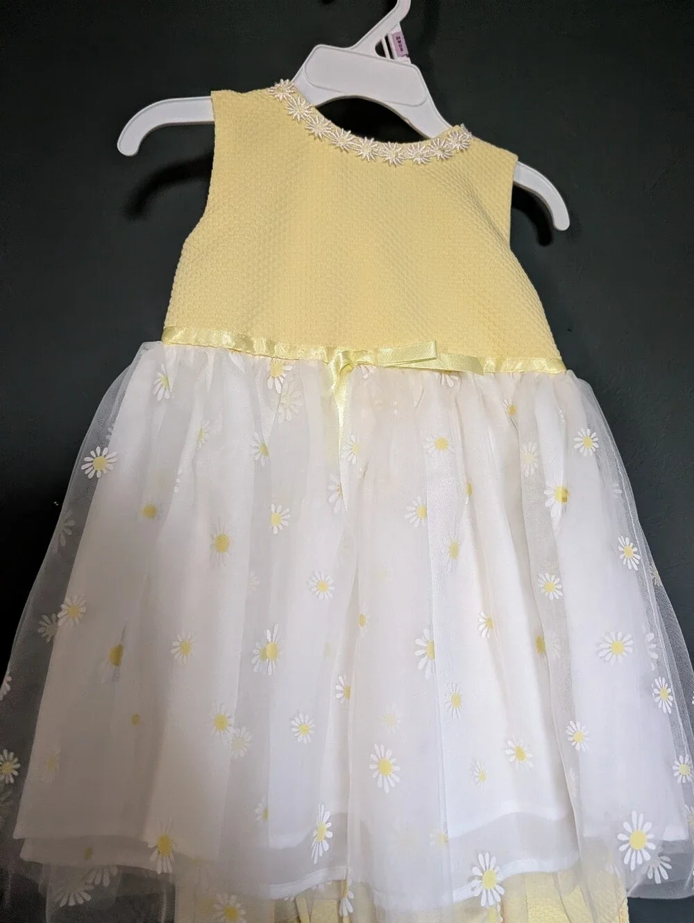 Blueberi Girls Yellow Daisy Dress And Matching Coat